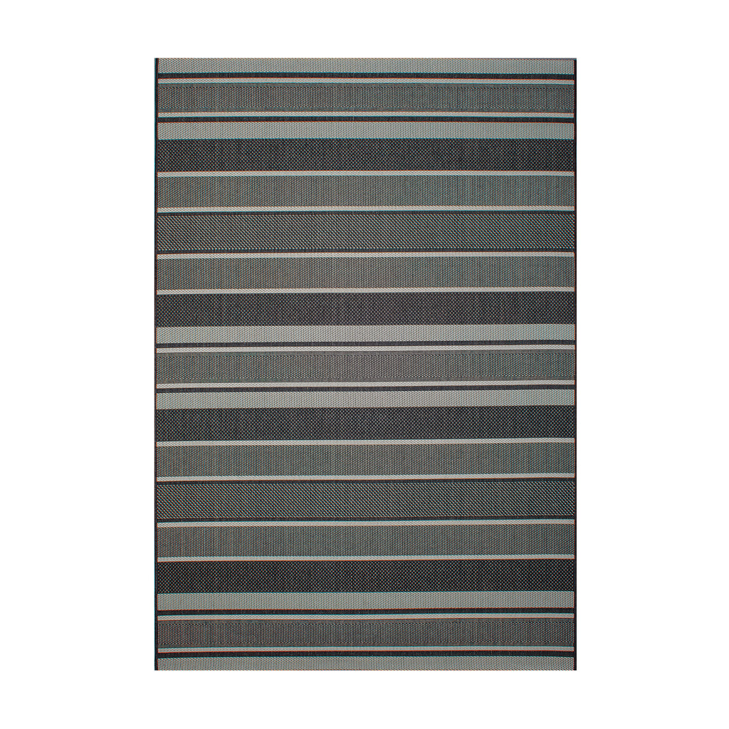 Soho Textured Stripe Black 5'3" x 7'4" Area Rug