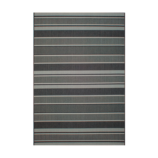 Treasure Garden 5x7 Soho Textured Stripe Black Area Rug