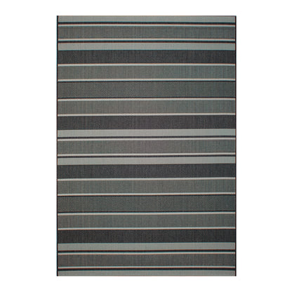 
                  Treasure Garden 7x10 Soho Textured Stripe Black Area Rug - Image 1
                