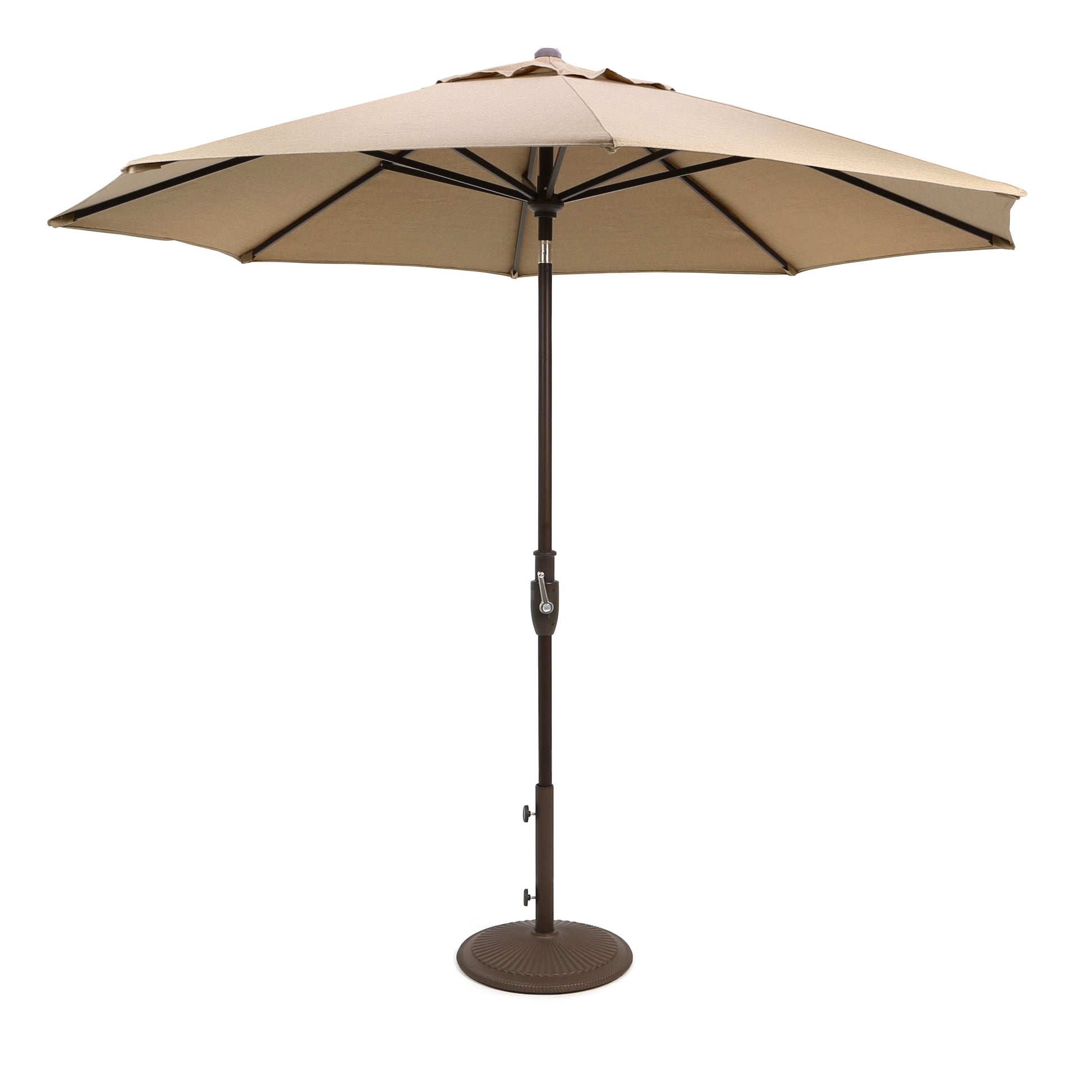 Auto Tilt Umbrella with Sunbrella Fabric 9' By Treasure Garden, Black / Pacific Blue