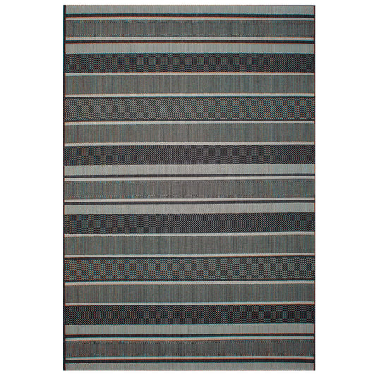 Soho Textured Stripe Black 7'10" x 10' Area Rug