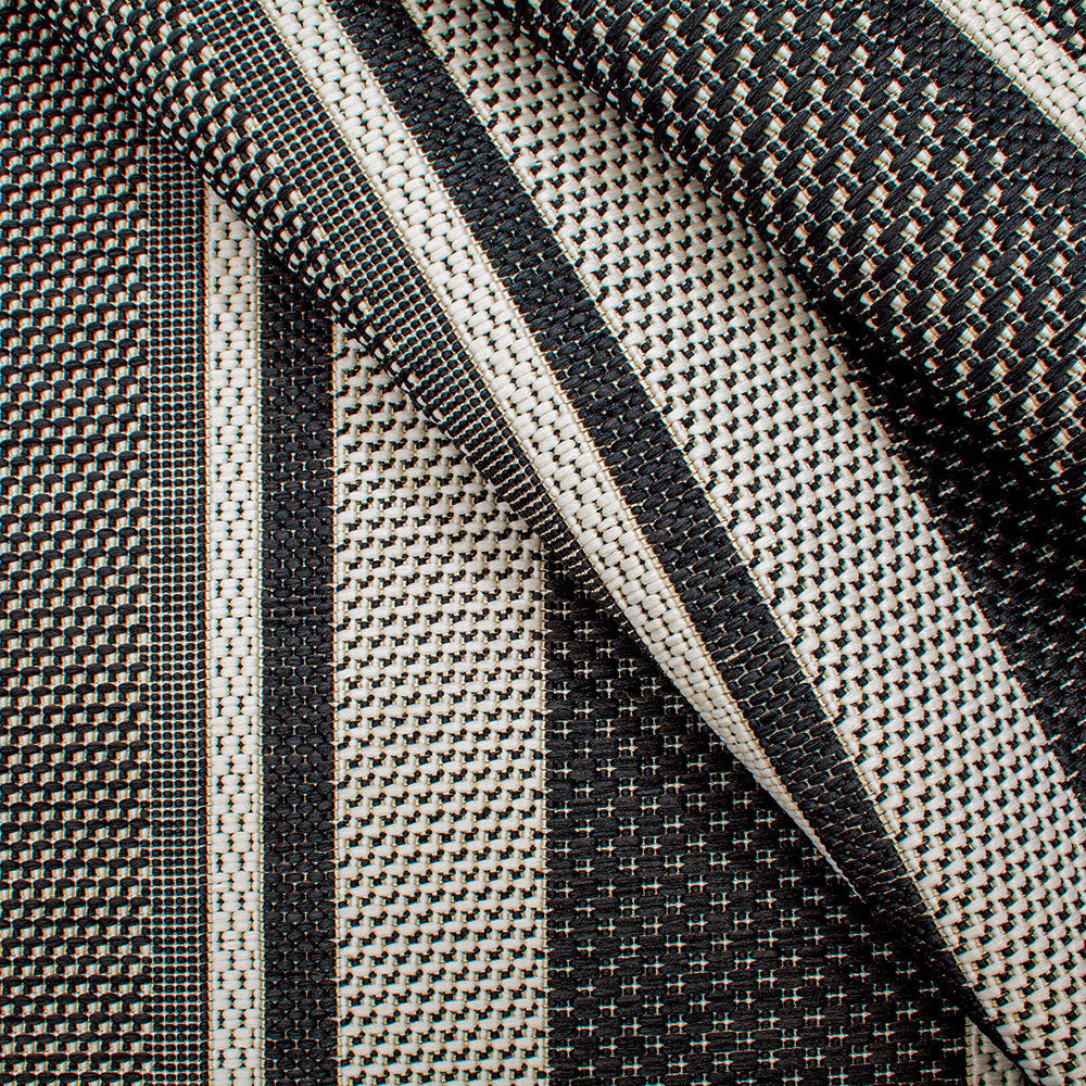 Soho Textured Stripe Black 7'10" x 10' Area Rug