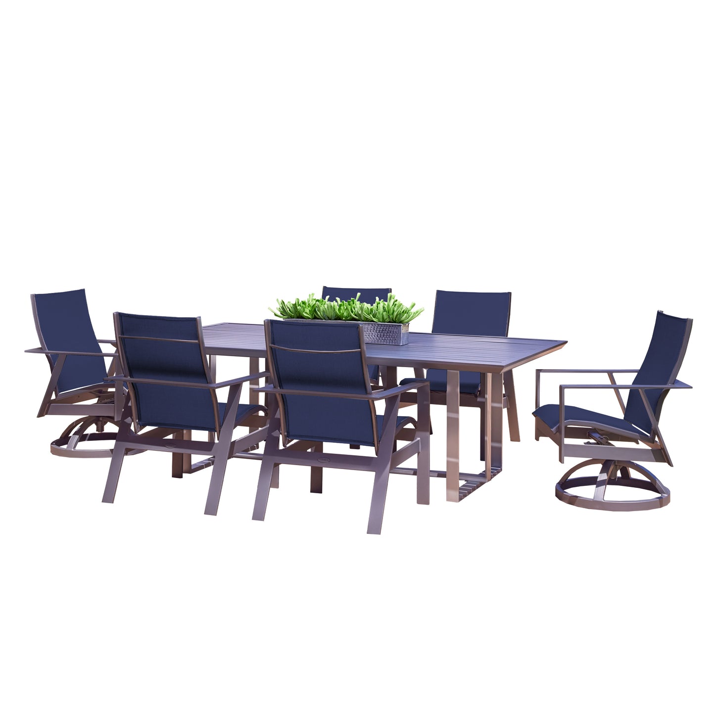 Trento Sling 7 Piece Dining Set Logan Ocean, image 6