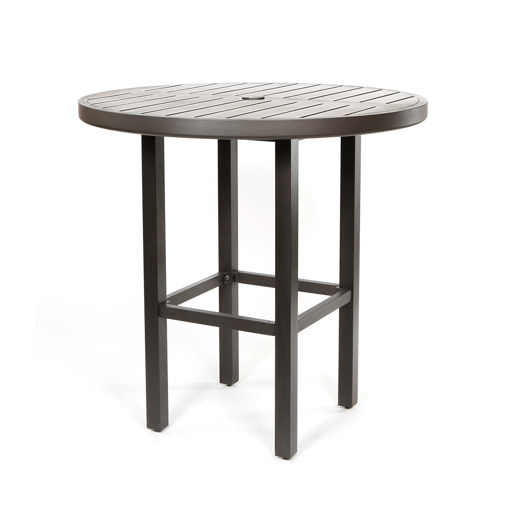 Trinidad Collection 42 Round Bar Table Weathered Charcoal Finish