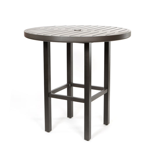 Trinidad Collection 42 Round Bar Table Weathered Charcoal Finish