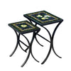 Tuscan Lemons Nesting Table Set Black Frame