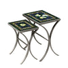 Tuscan Lemons Nesting Table Set Pewter Frame