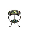 Tuscan Lemons Round Double Tiered Side Table Espresso Frame