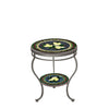 Tuscan Lemons Round Double Tiered Side Table Pewter Frame