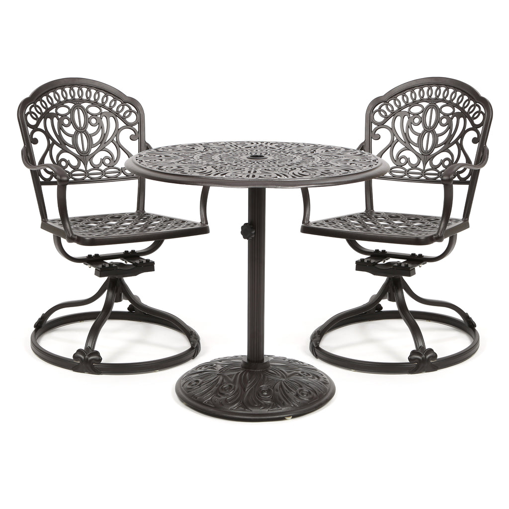 Tuscany 3 Piece Bistro Cafe Set 2 Swivel Rockers