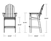 Vineyard Curveback Adirondack Bar Chair Dimensions