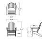 Vineyard Curveback Adirondack Chair Dimensions
