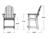 Vineyard Curveback Adirondack Counter Chair Dimensions