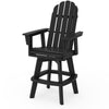 Vineyard Curveback Adirondack Swivel Bar Chair Black