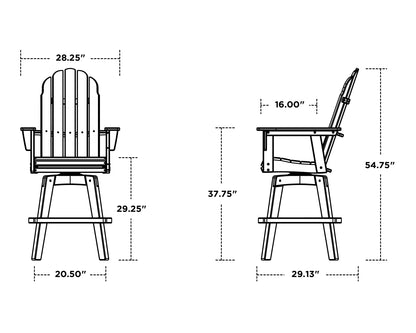 
                  Vineyard Curveback Adirondack Swivel Bar Chair Dimensions - Image 5
                