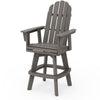 Vineyard Curveback Adirondack Swivel Bar Chair Driftwood