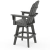 Vineyard Curveback Adirondack Swivel Bar Chair Slate Grey Back