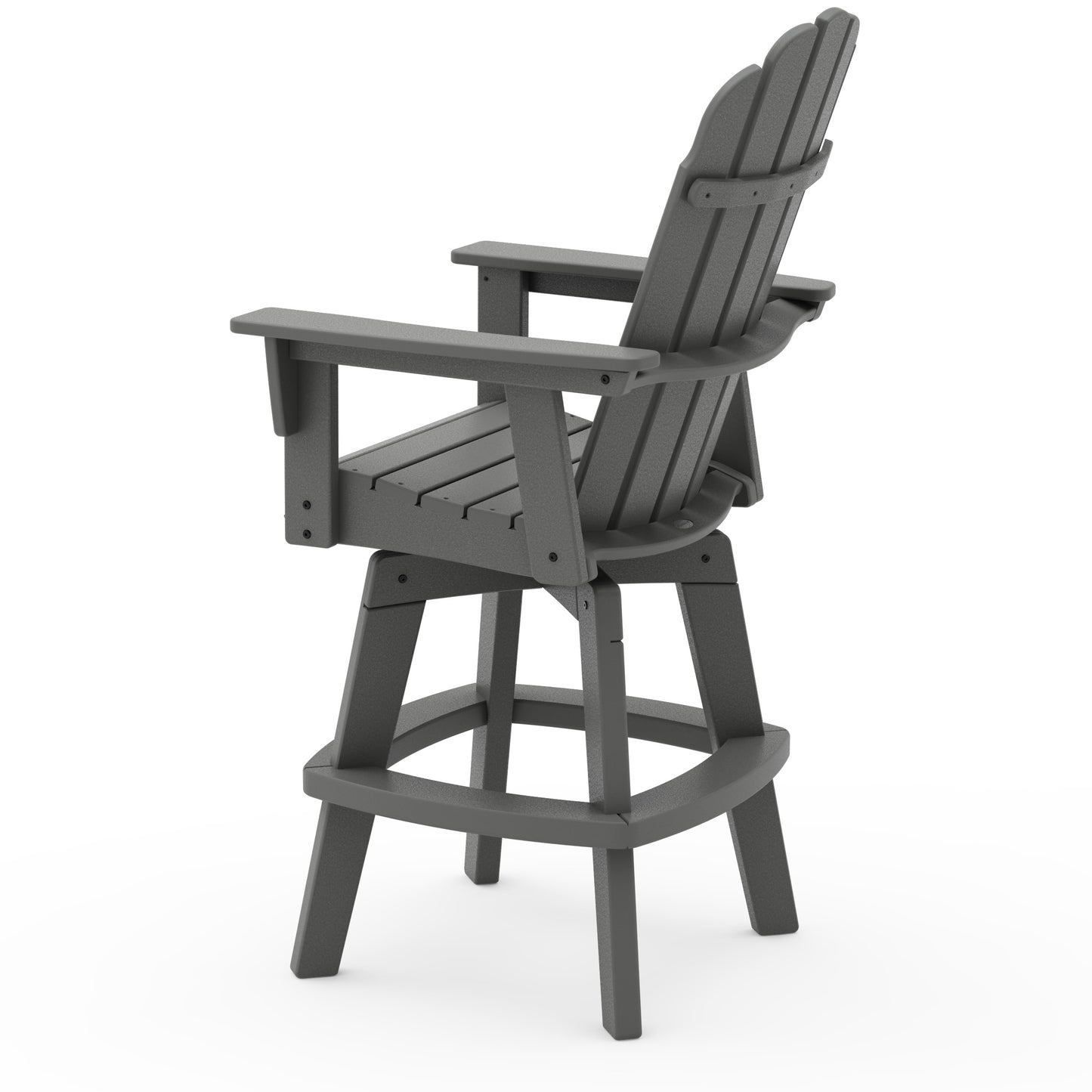 Vineyard Curveback Adirondack Swivel Bar Chair Slate Grey Back, image 2