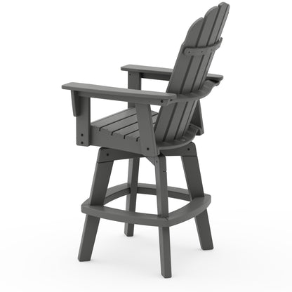 
                  Vineyard Curveback Adirondack Swivel Bar Chair Slate Grey Back - Image 2
                
