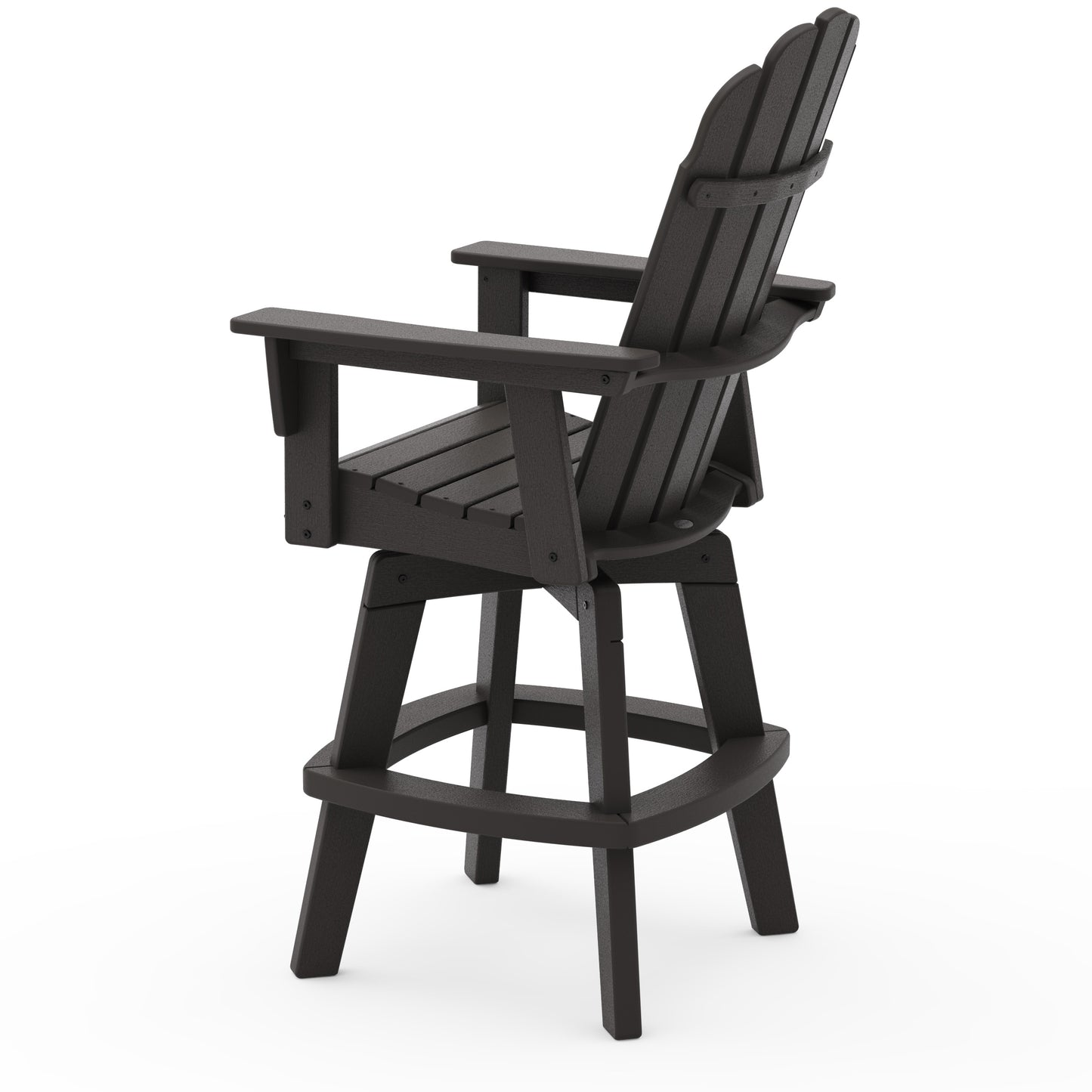 Vineyard Curveback Adirondack Swivel Bar Chair Vintage Coffee Back, image 4