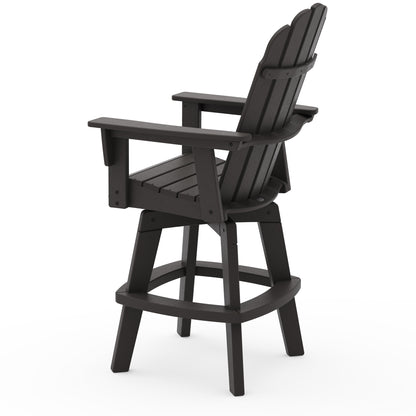 
                  Vineyard Curveback Adirondack Swivel Bar Chair Vintage Coffee Back - Image 4
                