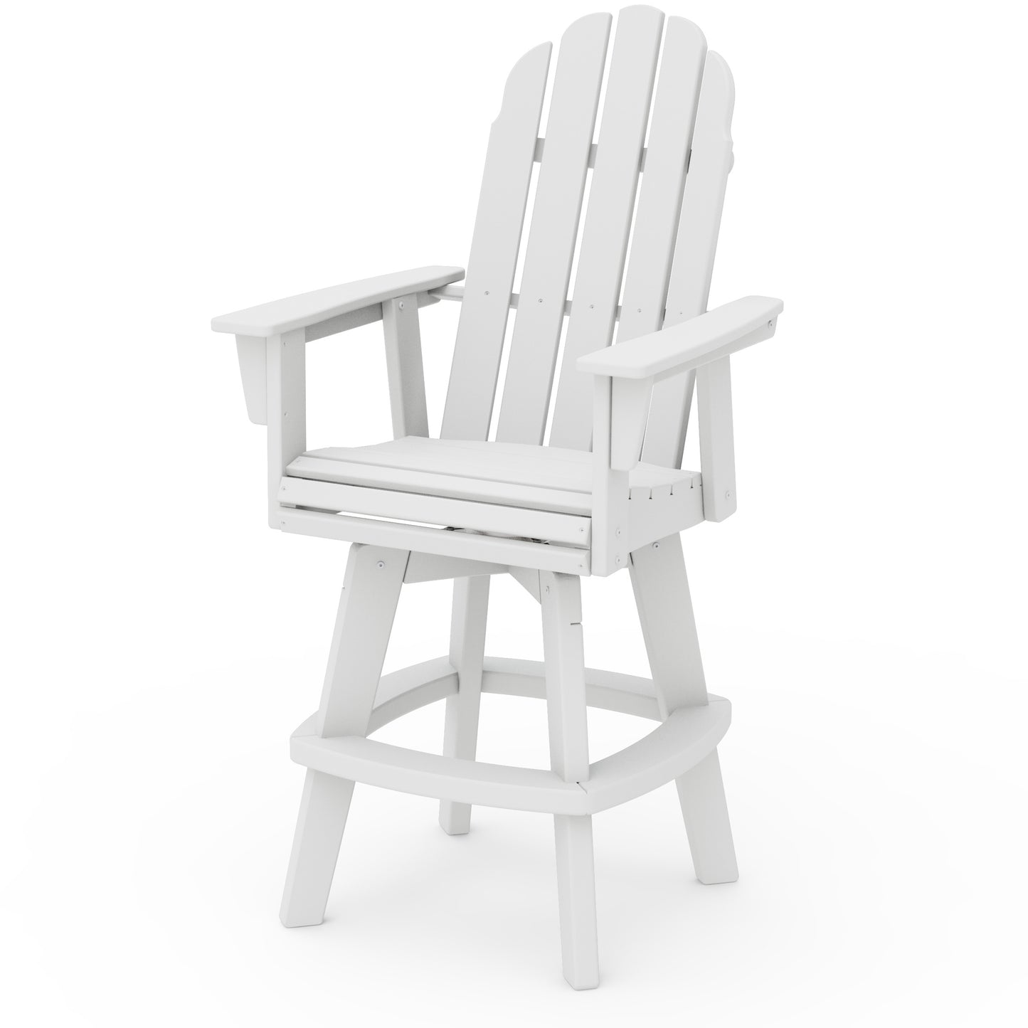 Vineyard Curveback Adirondack Swivel Bar Chair White, image 7