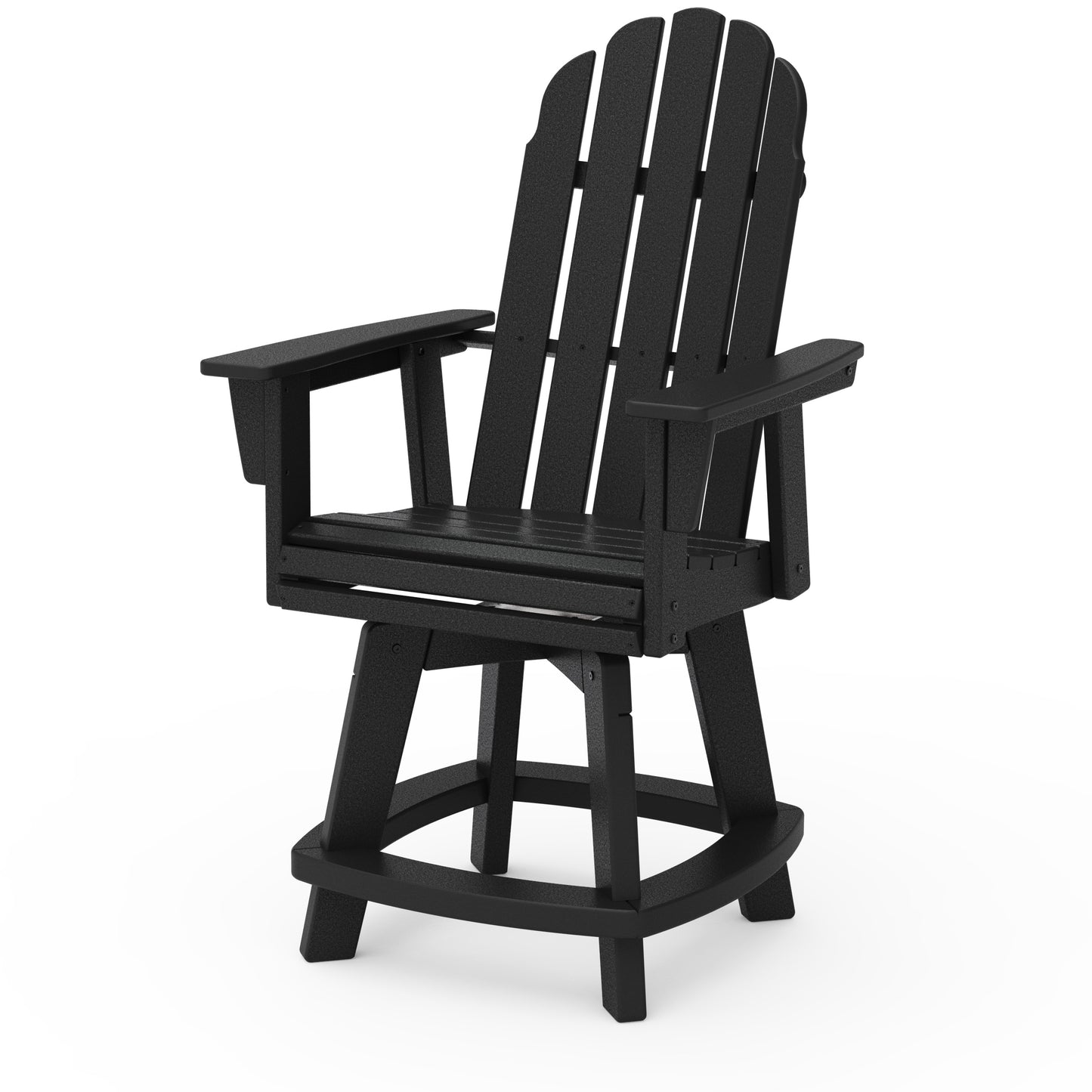 Vineyard Curveback Adirondack Swivel Counter Chair Black, image 6