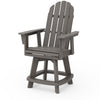 Vineyard Curveback Adirondack Swivel Counter Chair Driftwood