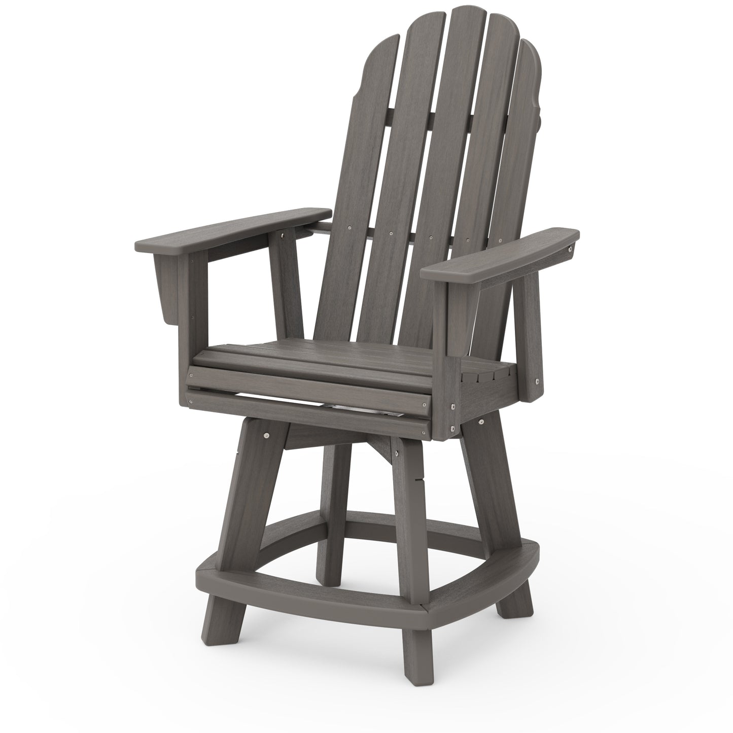 Vineyard Curveback Adirondack Swivel Counter Chair Driftwood, image 16