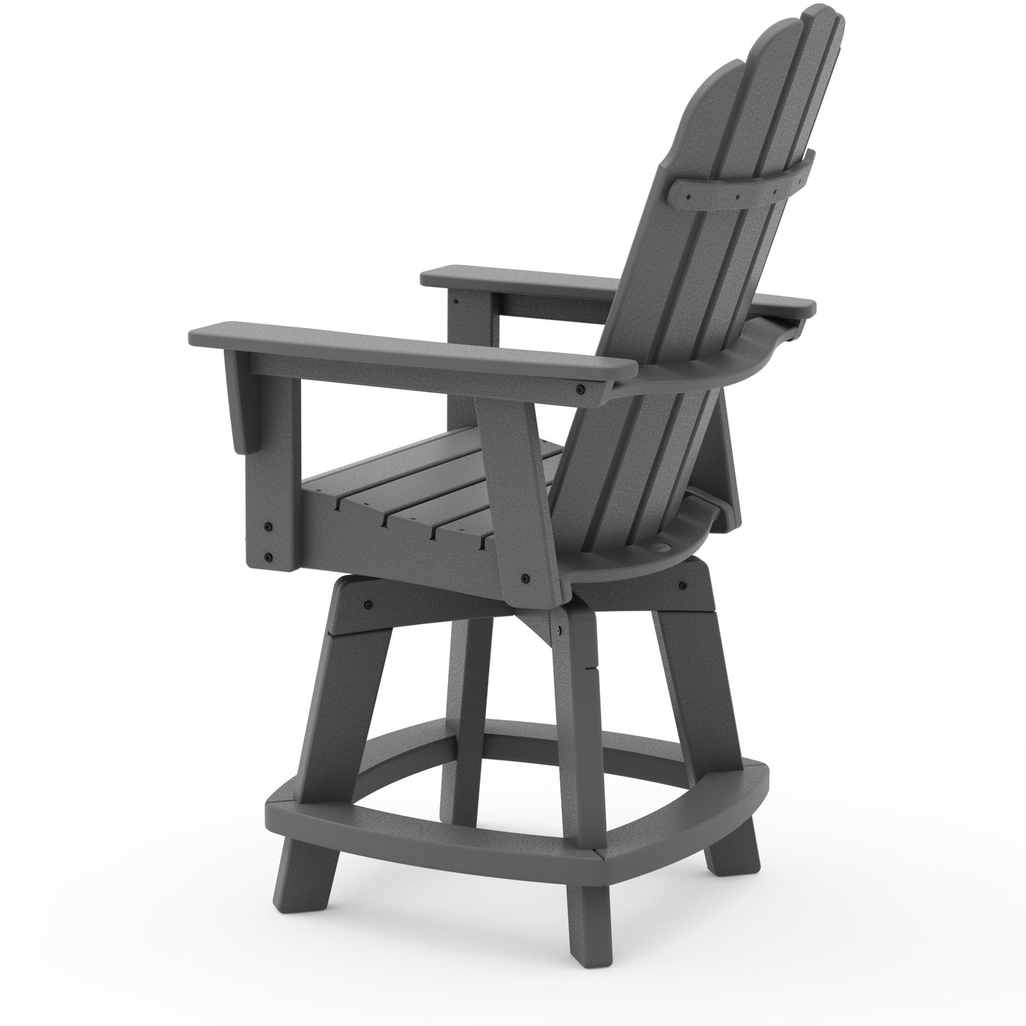 Vineyard Curveback Adirondack Swivel Counter Chair Slate Grey Back, image 2