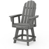 Vineyard Curveback Adirondack Swivel Counter Chair Slate Grey