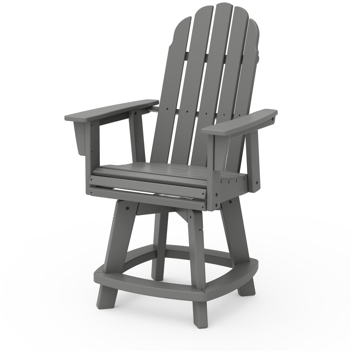 Vineyard Curveback Adirondack Swivel Counter Chair Slate Grey, image 1