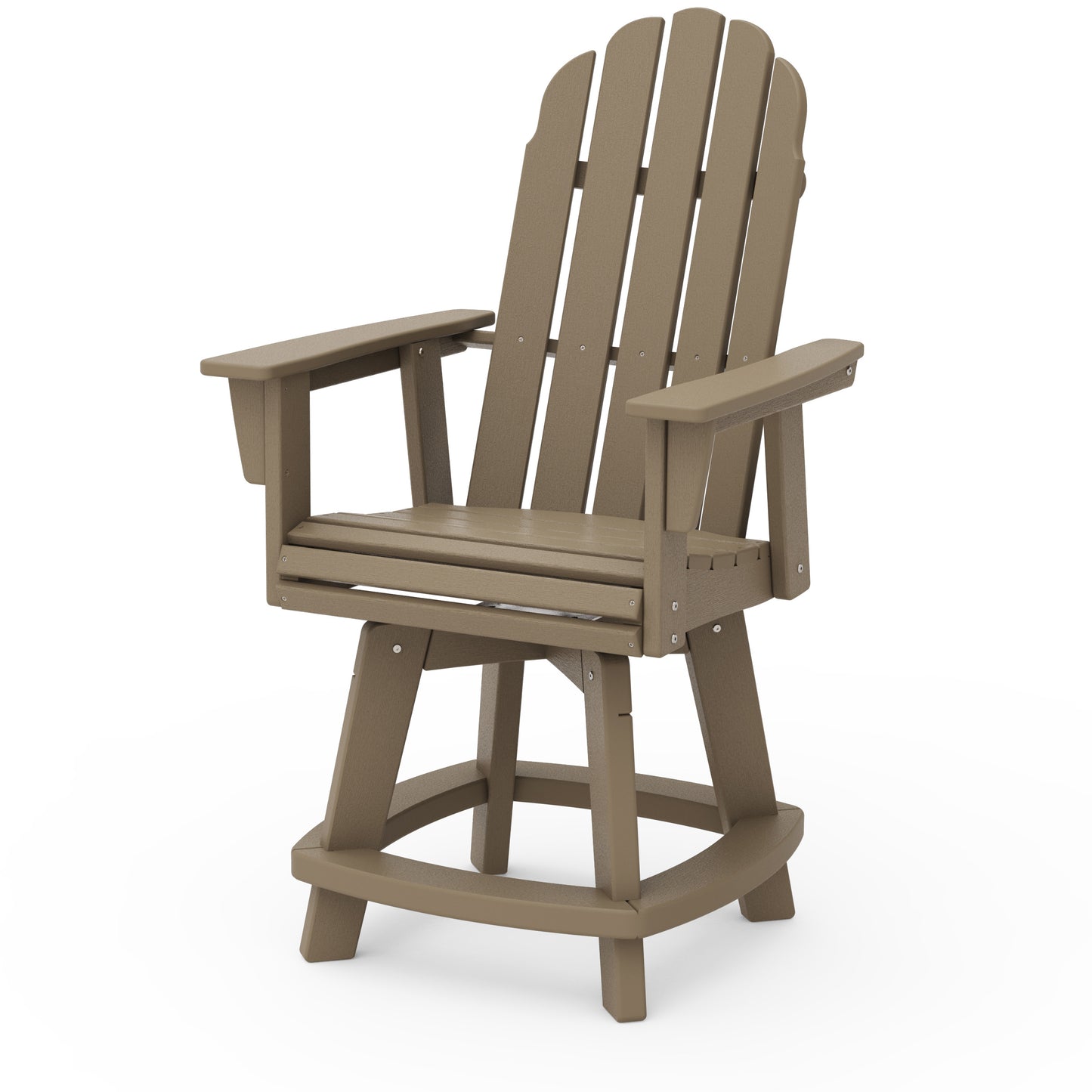 Vineyard Curveback Adirondack Swivel Counter Chair Vintage Sahara, image 12