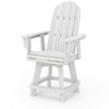 Vineyard Curveback Adirondack Swivel Counter Chair White