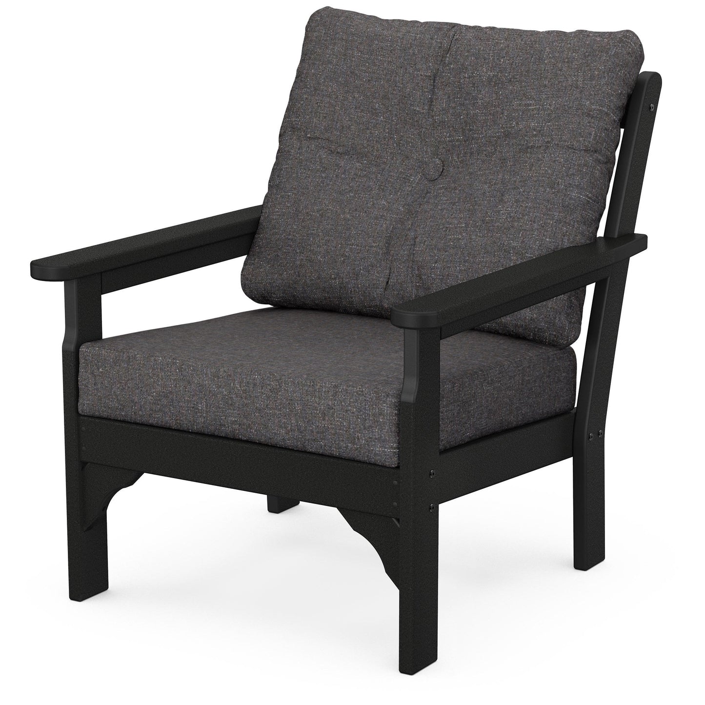 Vineyard Deep Seating Chair Black Frame Ash Charcoal Cushions, image 4