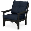 Vineyard Deep Seating Chair Black Frame Marine Indigo Cushions