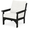 Vineyard Deep Seating Chair Black Frame Natural Linen Cushions