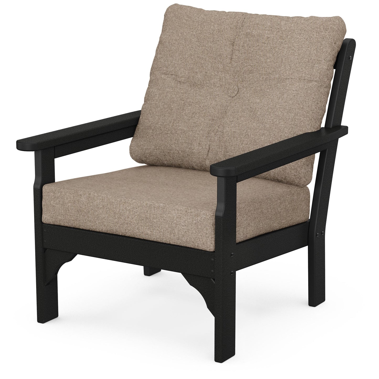 Vineyard Deep Seating Chair Black Frame Spiced Burlap Cushions, image 69