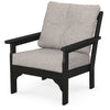 Vineyard Deep Seating Chair Black Frame Weathered Tweed Cushions