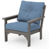 Vineyard Deep Seating Chair Driftwood Frame Sky Blue Cushions