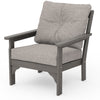 Vineyard Deep Seating Chair Driftwood Frame Weathered Tweed Cushions