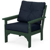 Vineyard Deep Seating Chair Green Frame Marine Indigo Cushions