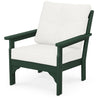 Vineyard Deep Seating Chair Green Frame Natural Linen Cushions