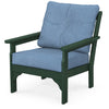 Vineyard Deep Seating Chair Green Frame Sky Blue Cushions