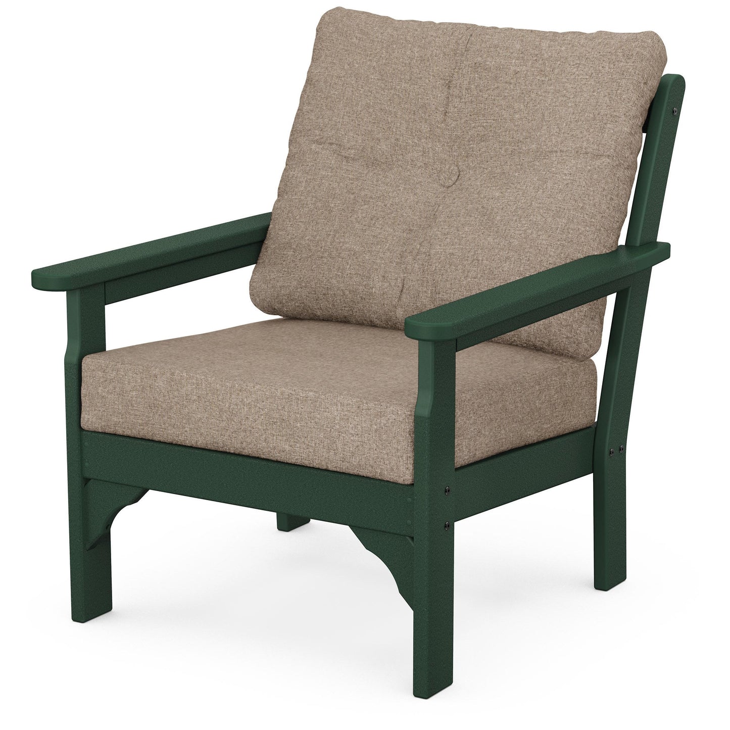Vineyard Deep Seating Chair Green Frame Spiced Burlap Cushions, image 74