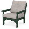 Vineyard Deep Seating Chair Green Frame Weathered Tweed Cushions