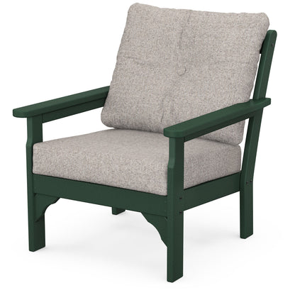 
                  Vineyard Deep Seating Chair Green Frame Weathered Tweed Cushions - Image 87
                