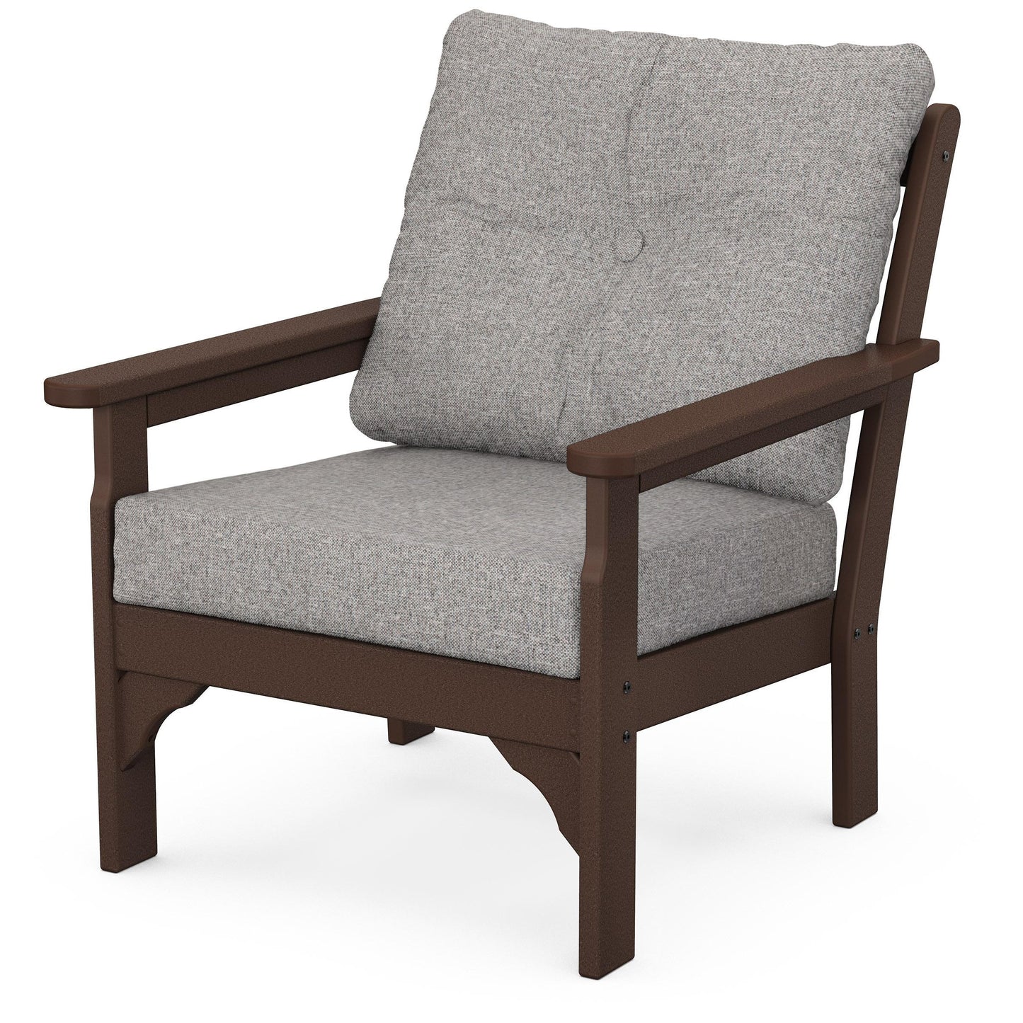 Vineyard Deep Seating Chair Mahogany Frame Grey Mist Cushions, image 20