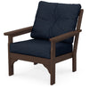 Vineyard Deep Seating Chair Mahogany Frame Marine Indigo Cushions
