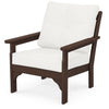 Vineyard Deep Seating Chair Mahogany Frame Natural Linen Cushions